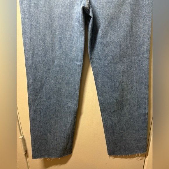 Frank & Eileen Monaghan Button Fly High Rise Raw Hem Straight Leg Mom Jeans 28 - Picture 11 of 16